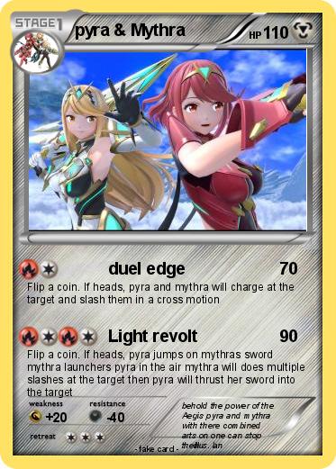 Pyra and mythra card by skymemes on DeviantArt