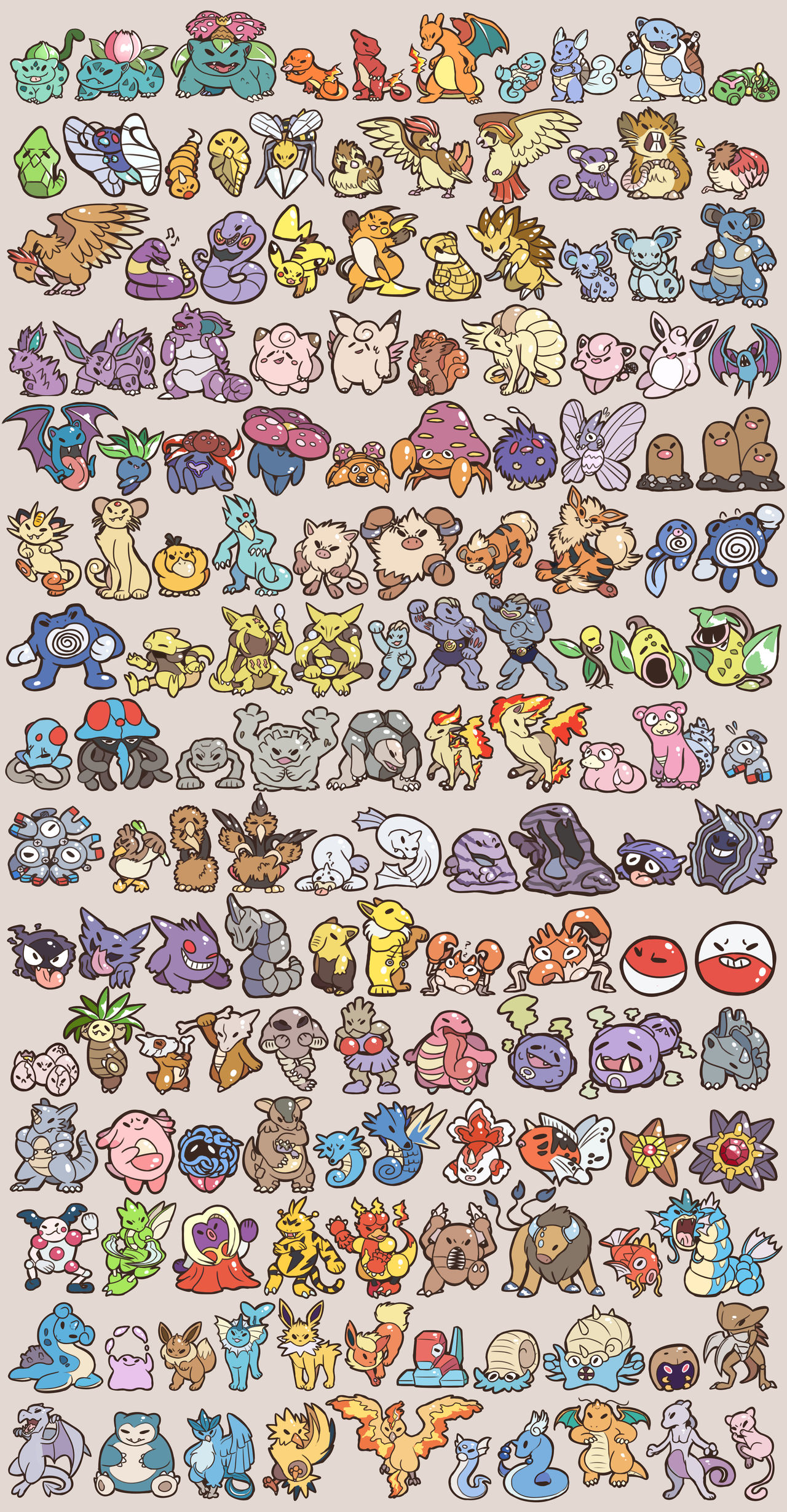 All 151 Kanto Pokémon Are Together, Each Drawn by a Different