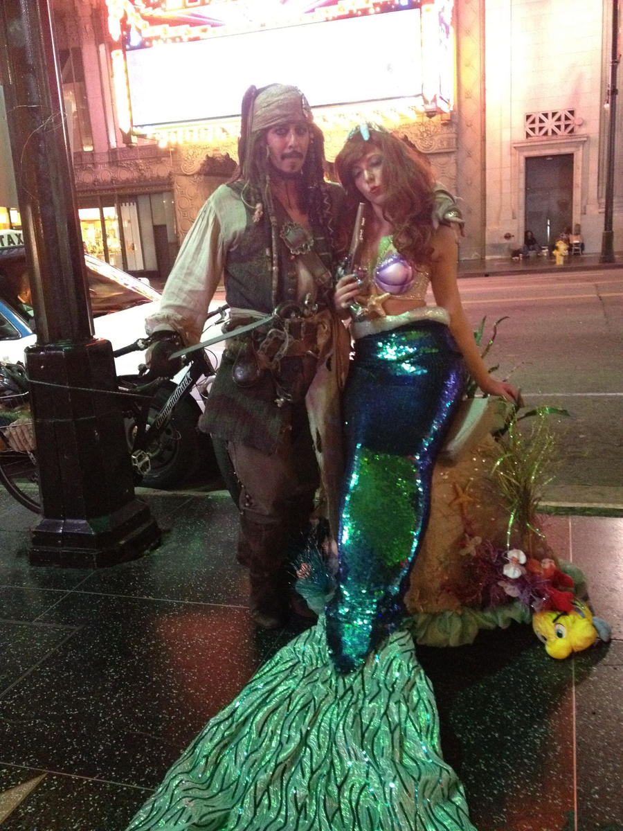 jack sparrow and ariel cosplay