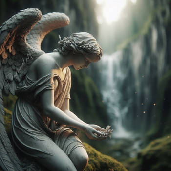 Fallen Angel by the waterfalls