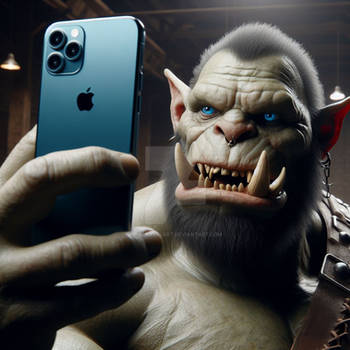 Ork takes a selfie on his iphone :D