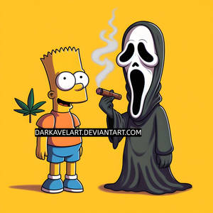 GhostFace And Bart Simpson Relax Time
