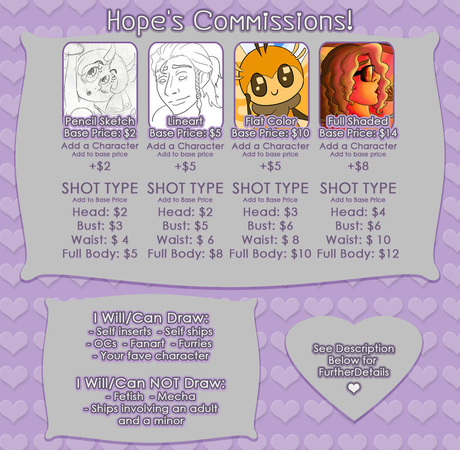 Open For Commissions! by Hopethefangirl Open For Commissions! by Hopethefangirl