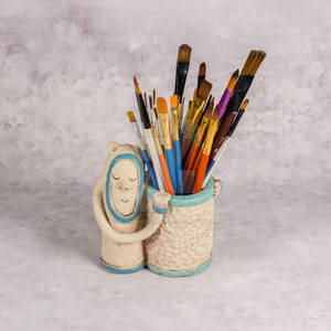 Ceramic flower pot cover or pencils container with