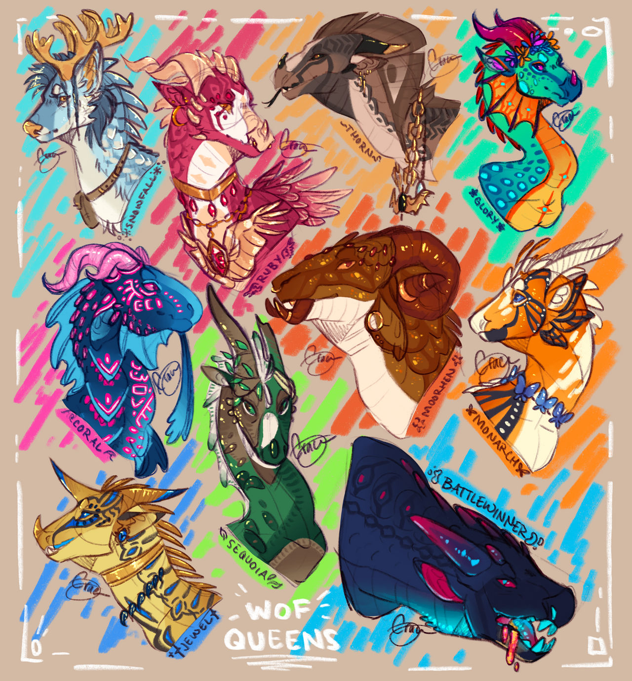 wof queens redraw!! by IcyClaw09 on DeviantArt