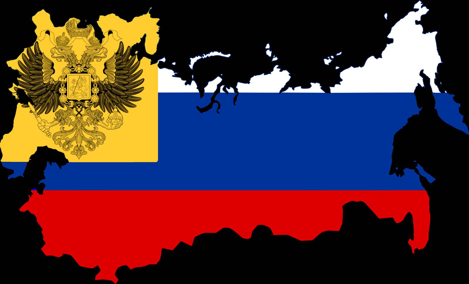 Flag Simple Map of Russia