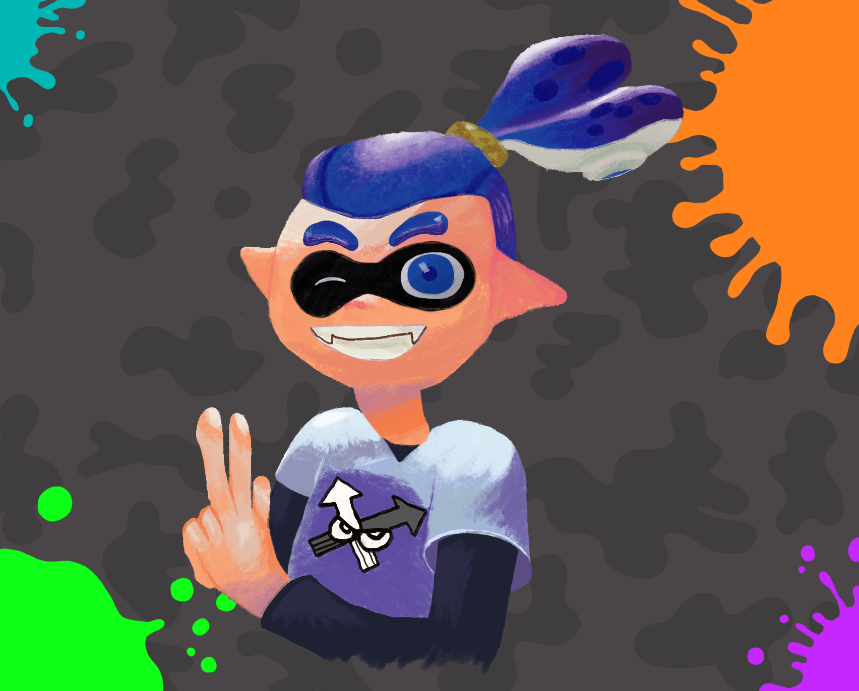 Blue inkling boy by n0pro on DeviantArt