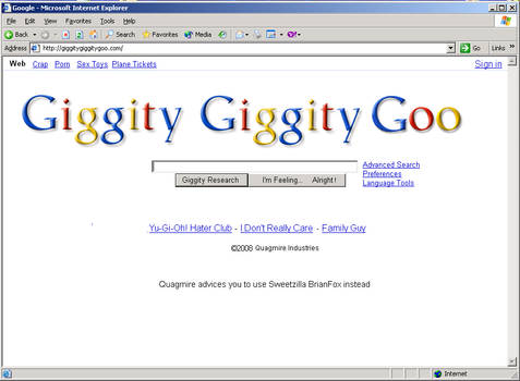 Quagmire's Website (Giggity Giggity Goo Google)