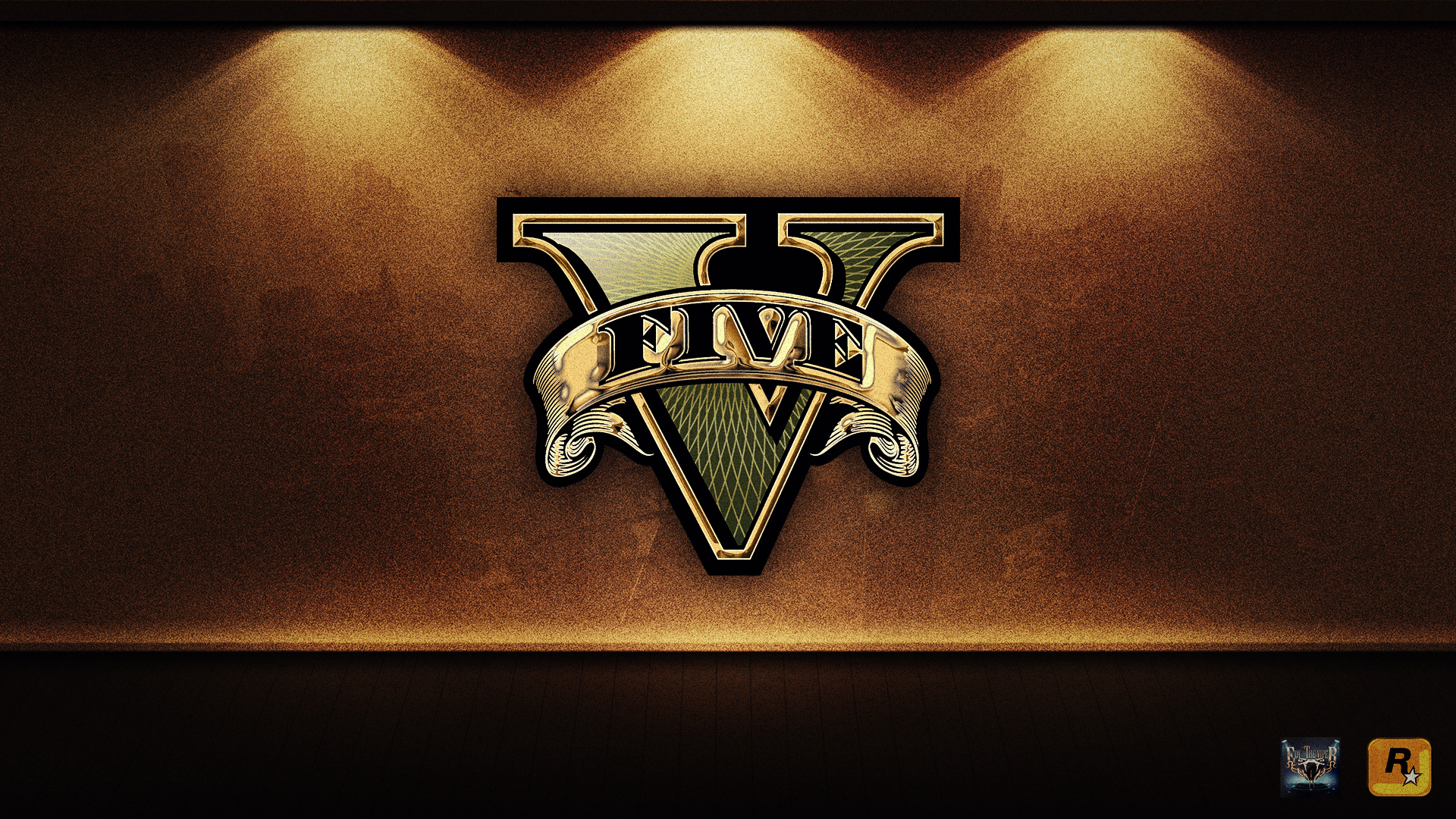 Grand Theft Auto V Gold Logo Wallpaper