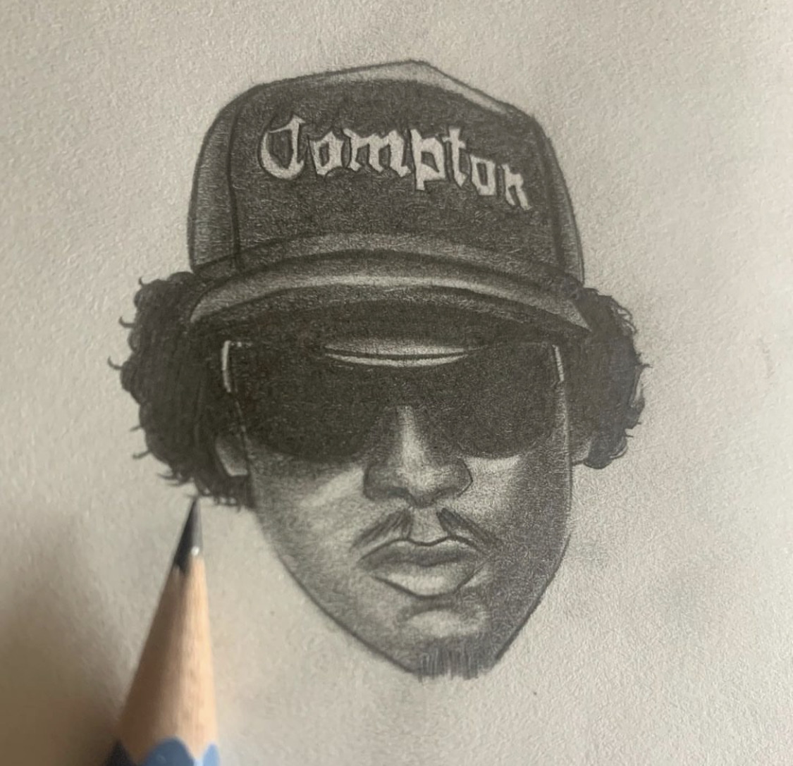 Eazy E Black And White Drawing