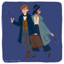 Newt Scamander and Porpetina Goldstein