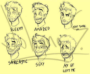 Man's Expression Sketches