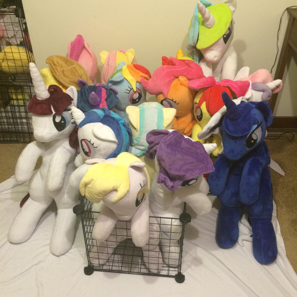 Plushies set up for Equestria LA 2015 Vendor