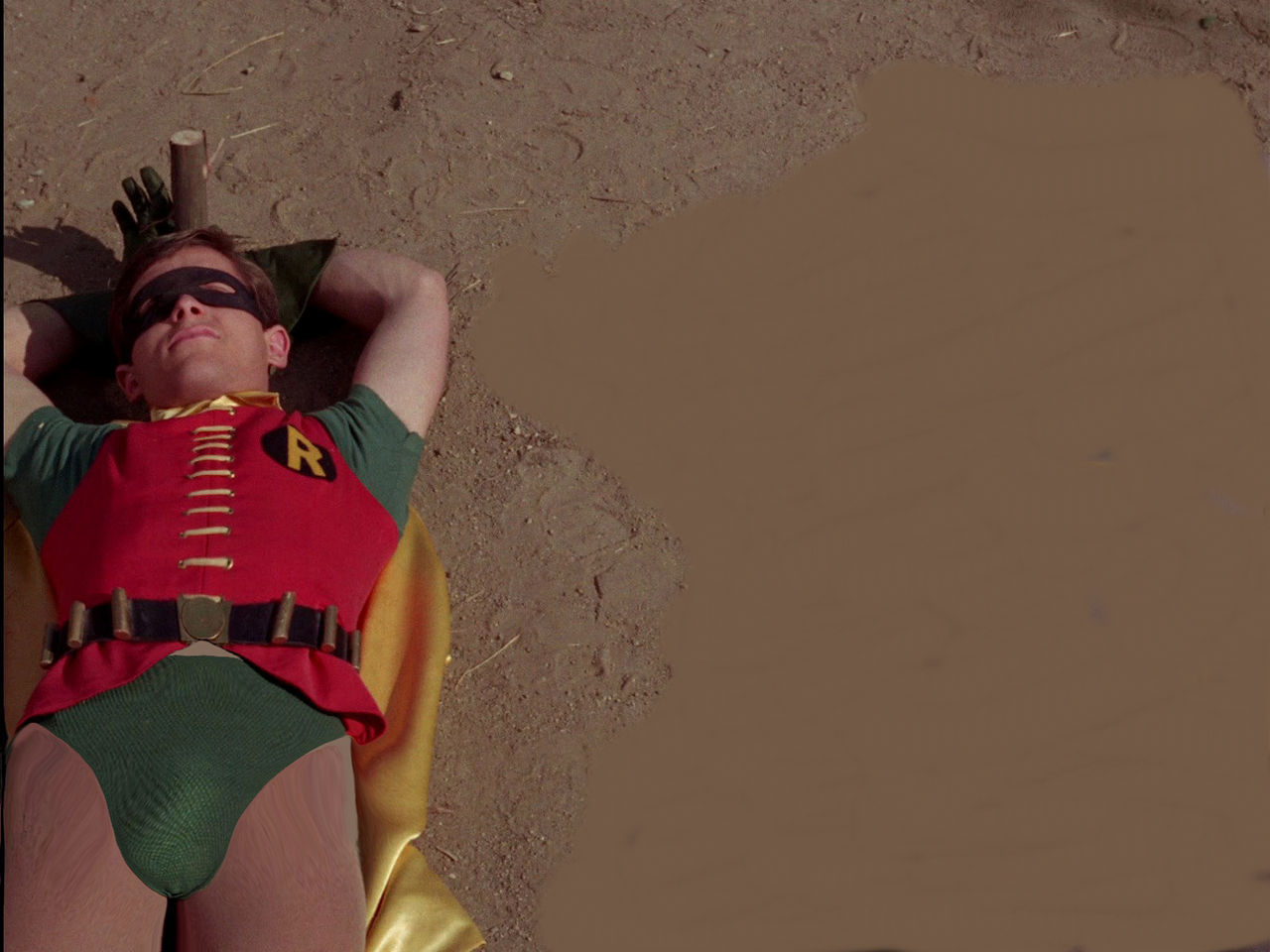 Robin Falling Over Robin is staked out for high tide by tbird95 on DeviantArt