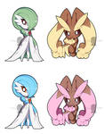 Gardevoir and Lopunny Chibis