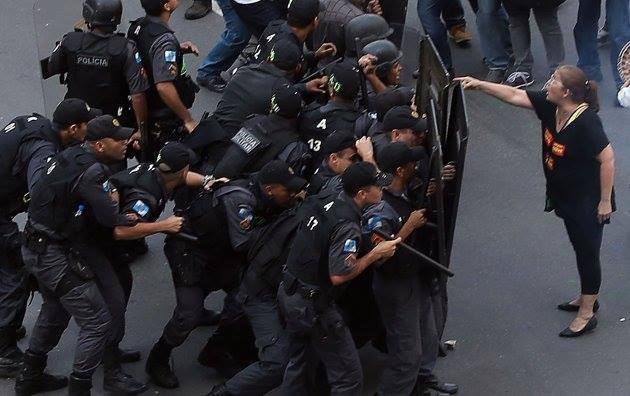 Super woman against police