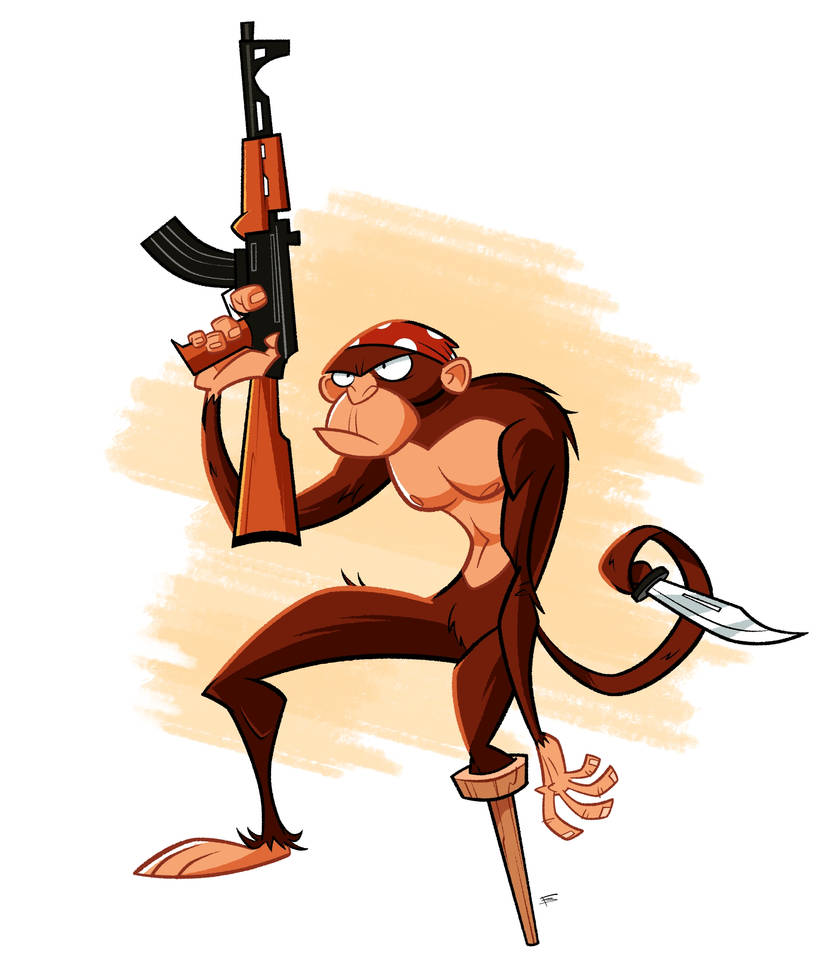 Chimp Machine Gun Chimp With A Machinegun by FranBianchi on DeviantArt
