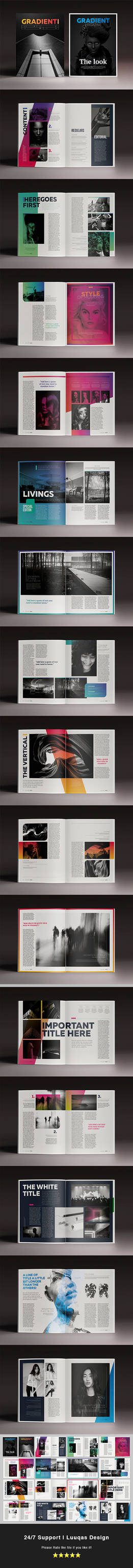 PreviewGradient Magazine Indesign Template