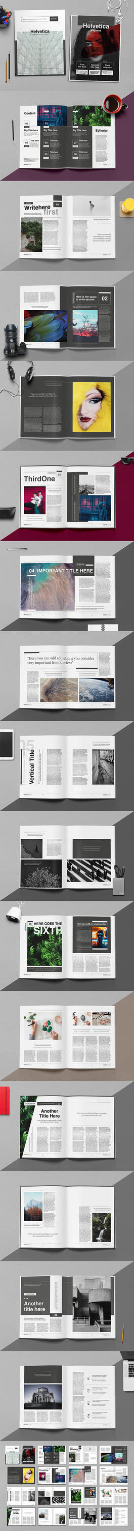 Helvetica Magazine Indesign Template