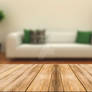Wooden-board-table-blurred-background-salon