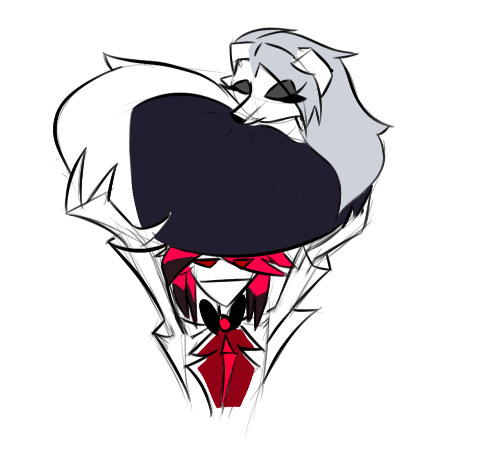 Loona Sleep Loona sleeping on Alastor's head by BmBoog on DeviantArt