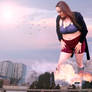 Mega Giantess Eve Silver-Star Enjoys Her Power!