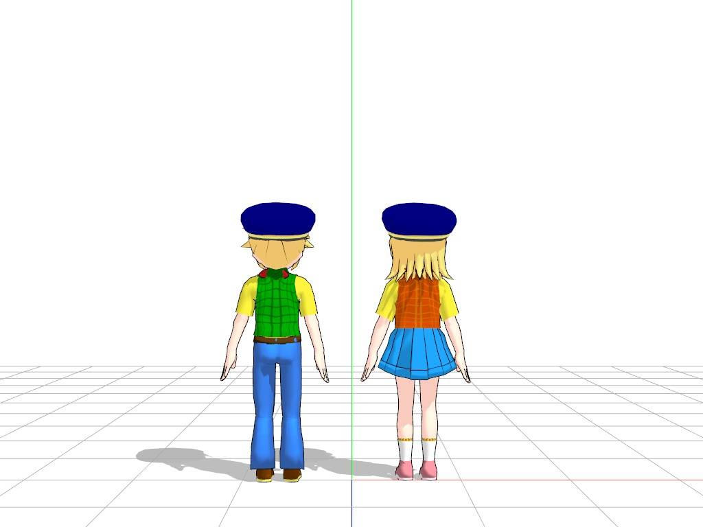Trunks And Rini Lenny and Rini the Railway Twins (Back View) by 99f5 on DeviantArt