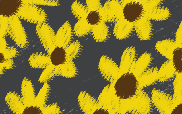 Crayon Sunflowers