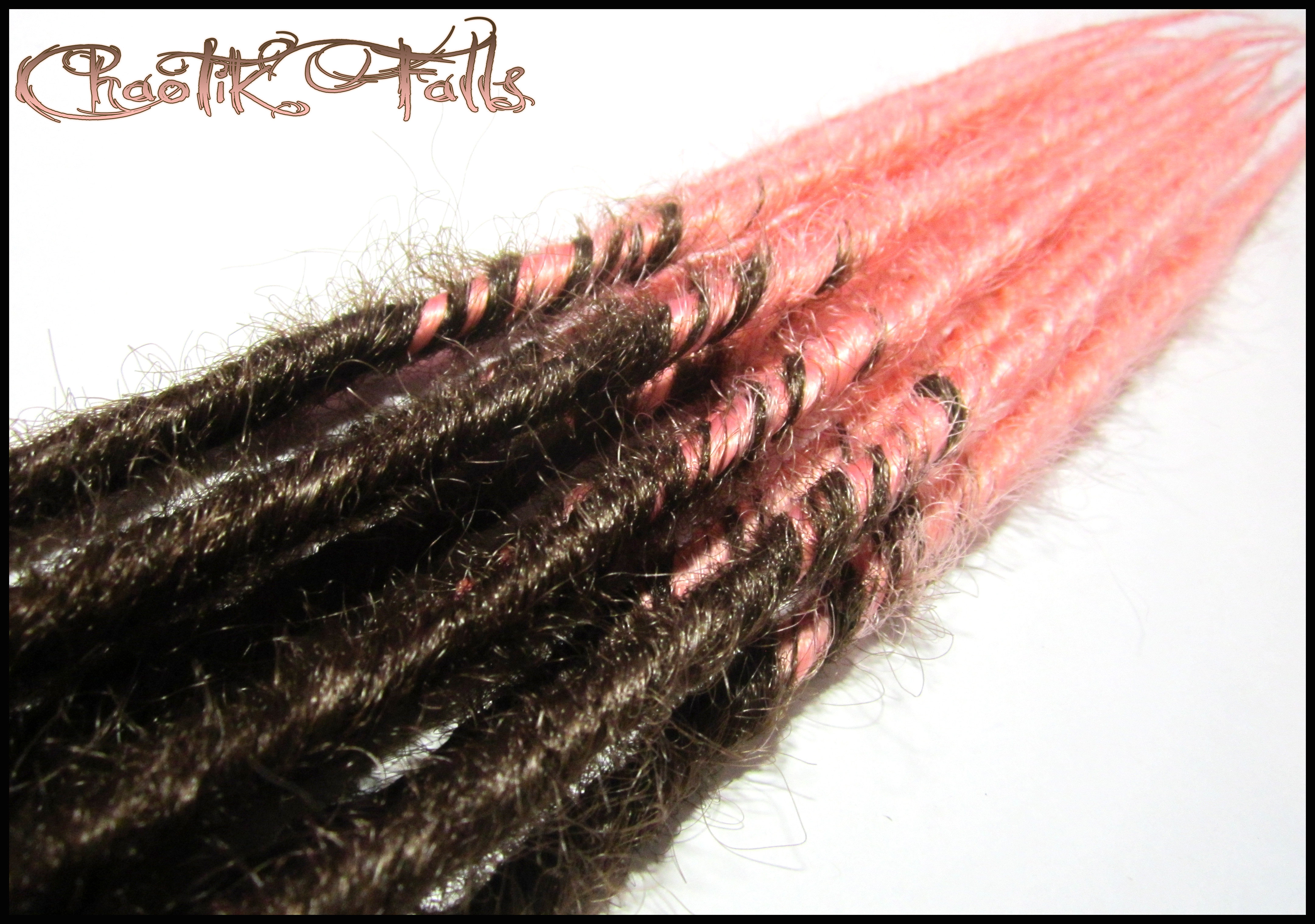 Brown And Light Pink Transitional Synthetic Dreads