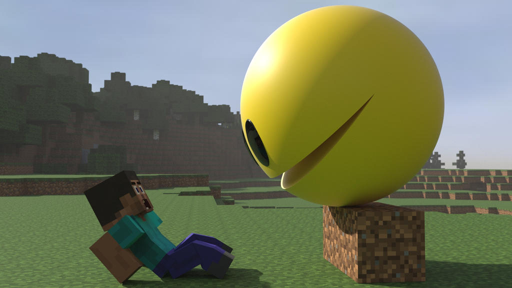 Minecraft Vs Pacman by mattgaralde on DeviantArt