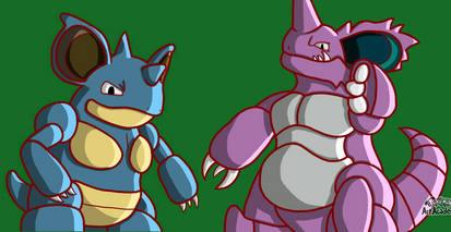 Nidoking and Nidoqueen