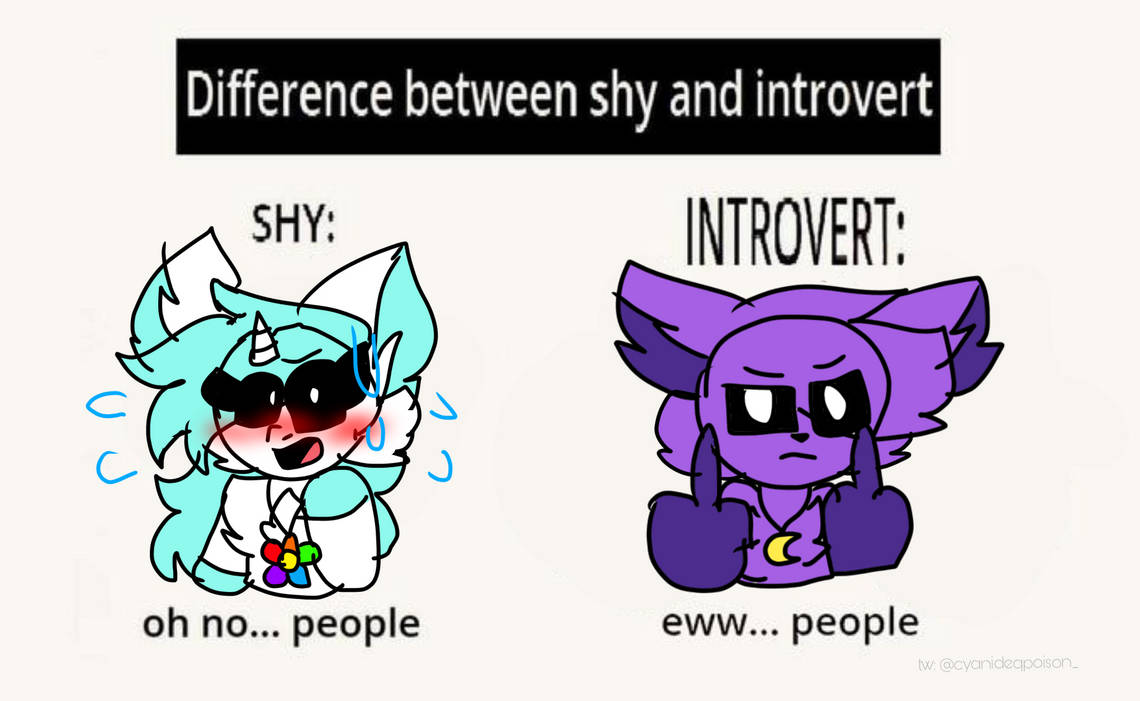 Difference to shy and introvert smiling critters by Ella-the-fox on ...