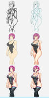 Swimsuit girl step by step