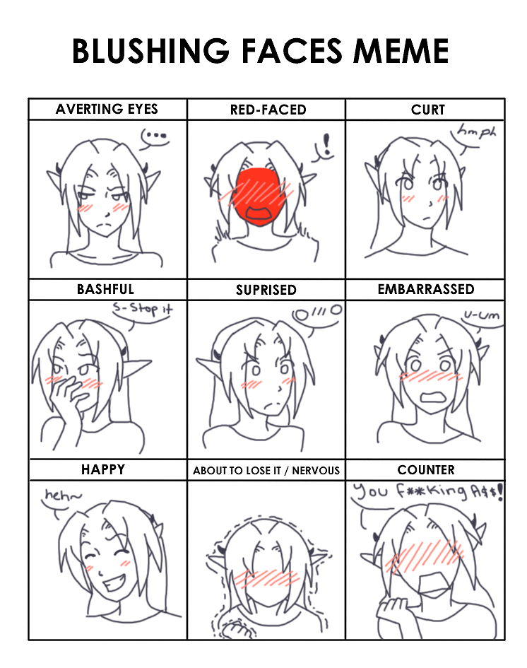 Blushing faces meme (Original, read desc.) by Aubergine100 on DeviantArt