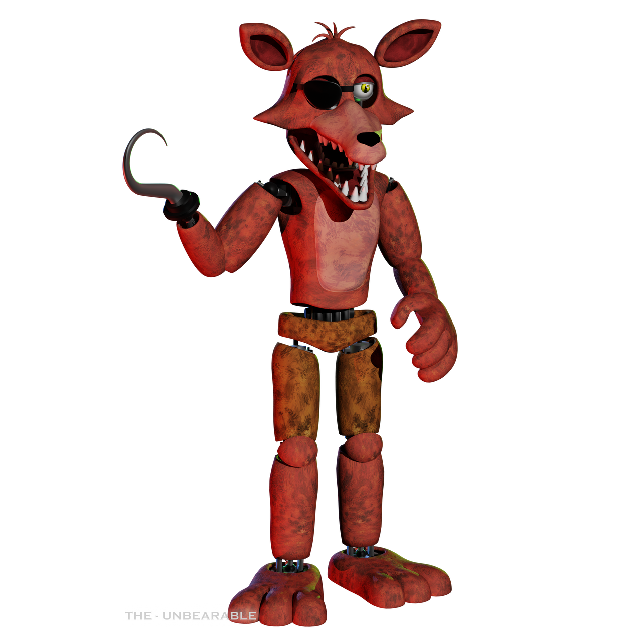 Unwithered Foxy Character Render by TheUnbearable101 on DeviantArt