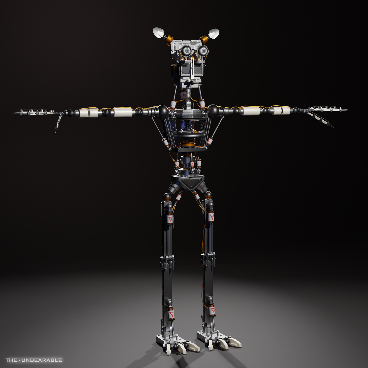 Realistic Endoskeleton Model WIP 2 Front by TheUnbearable101 on DeviantArt