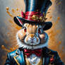 A magician rabbit with a hat
