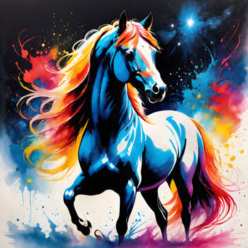 Horse in many colors