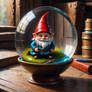 a small gnome in a crystal ball