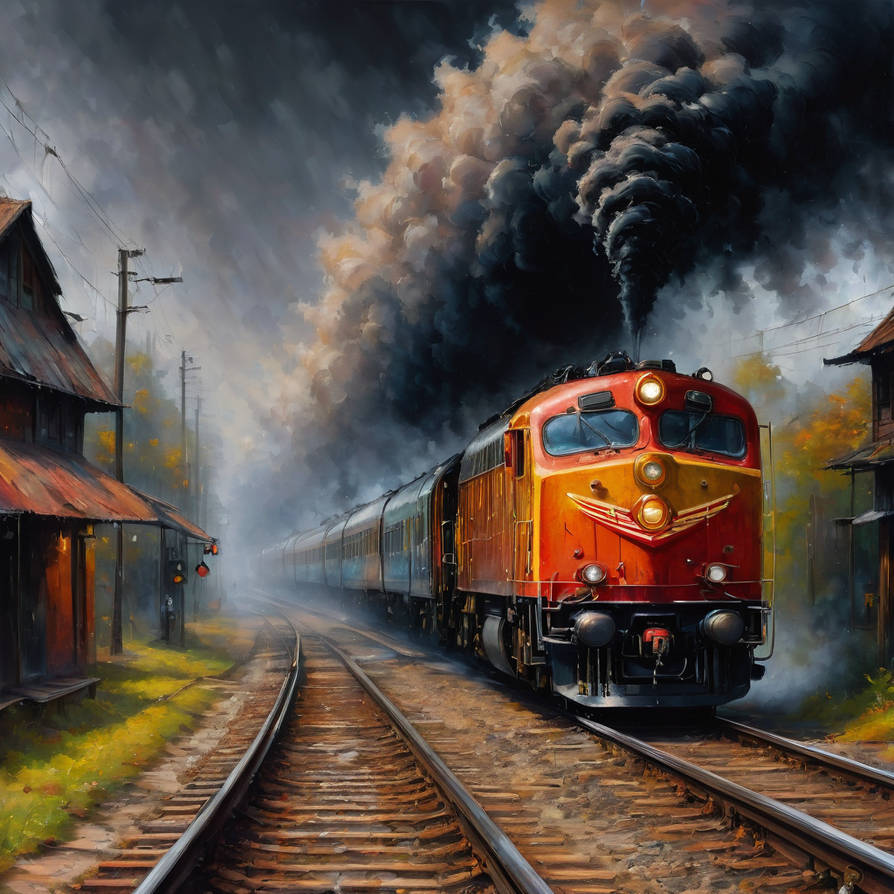 A diesel train with lots of fat smoke by RasmusAndersen on DeviantArt