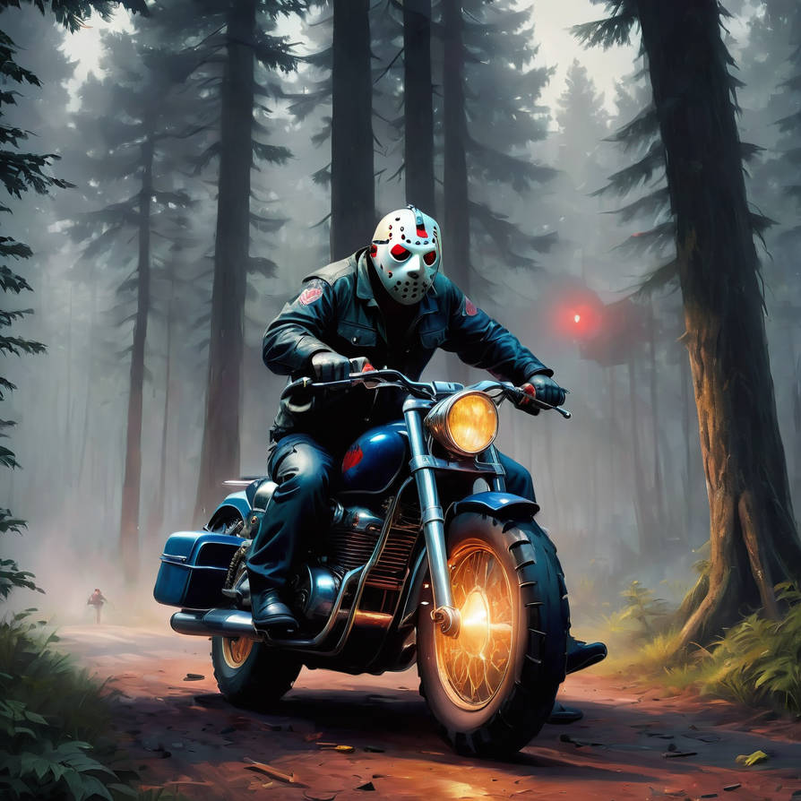 Jason Voorhees on a motorcycle by RasmusAndersen on DeviantArt