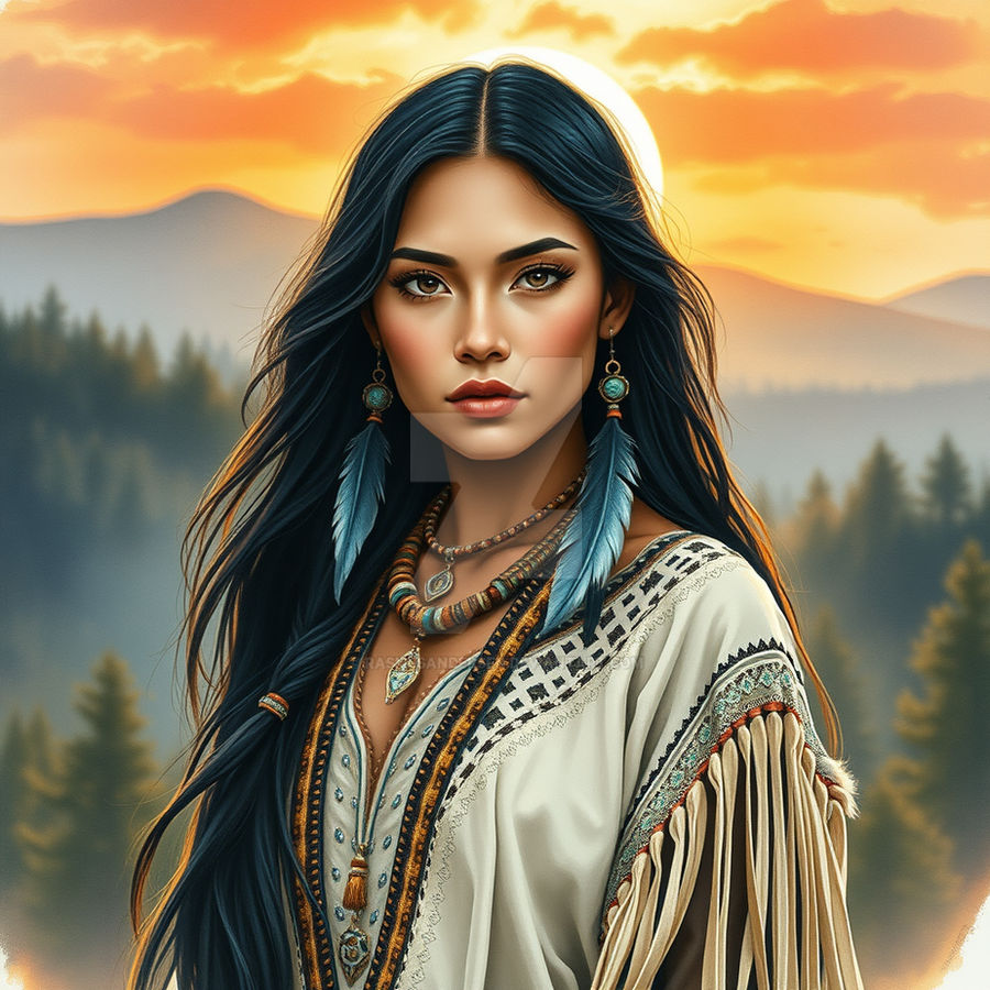 Young Beautiful Native American Woman by RasmusAndersen on DeviantArt