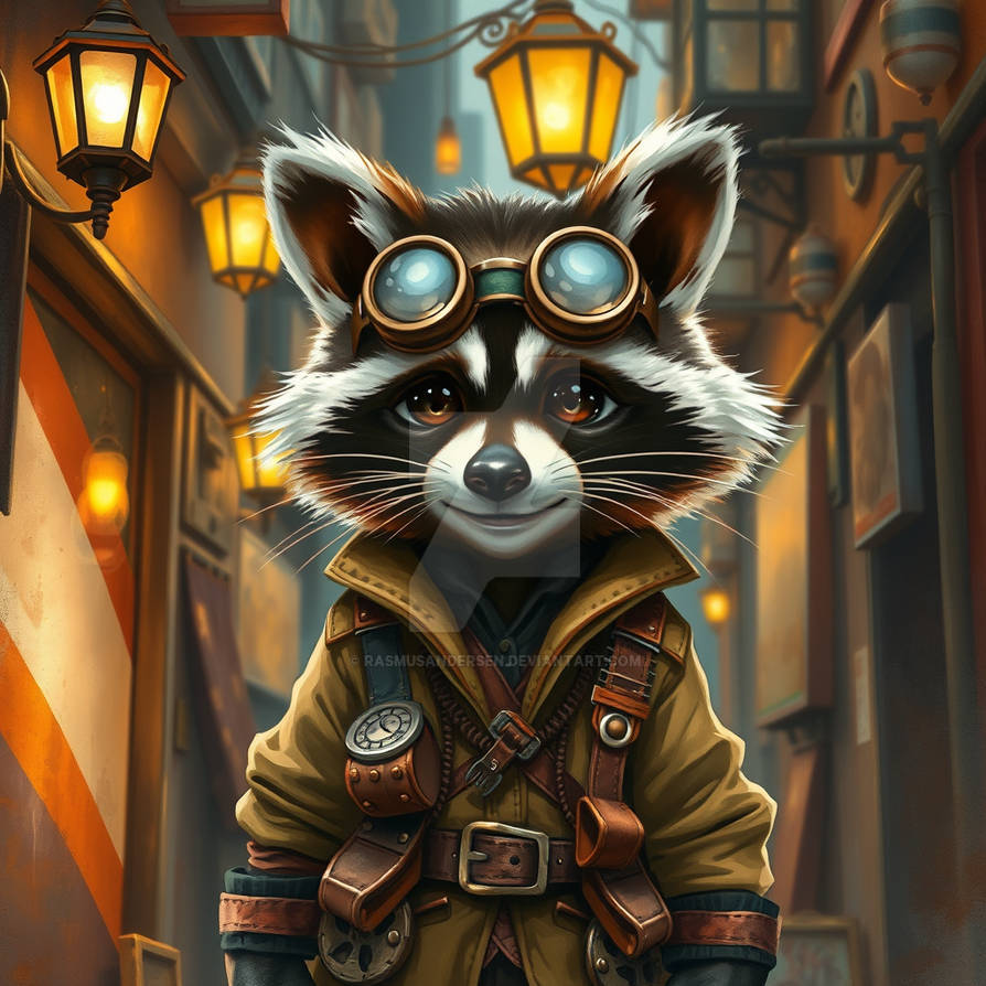 Sm Racoon Gears and Whiskers: The Steampunk Raccoon by RasmusAndersen on DeviantArt
