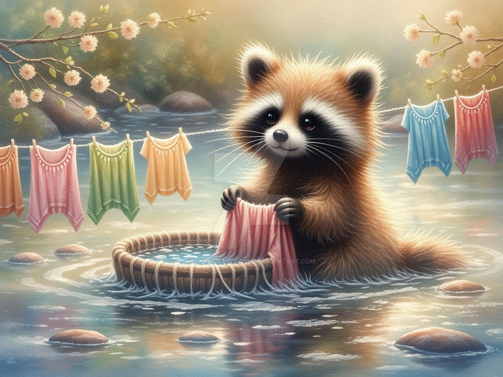 Sm Racoon Raccoon hanging up laundry by RasmusAndersen on DeviantArt