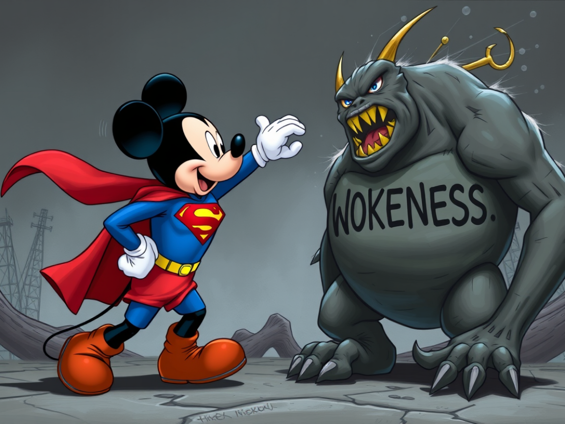 Monster Micky Mouse Super Mickey fights the Wokeness Monster by MammalSpiesRuleOK on DeviantArt