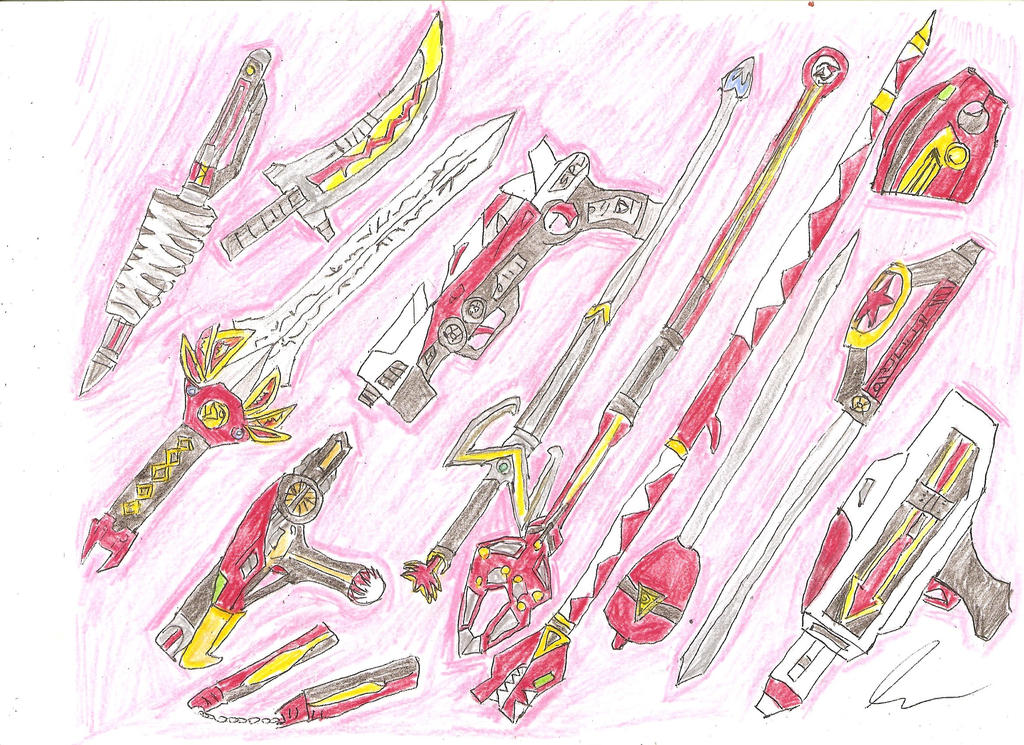 Red Ranger Weapons 1 by LavenderRanger on DeviantArt