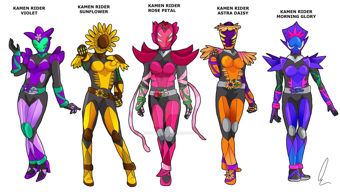 Kamen Rider Rose Petal and Riders by LavenderRanger on DeviantArt