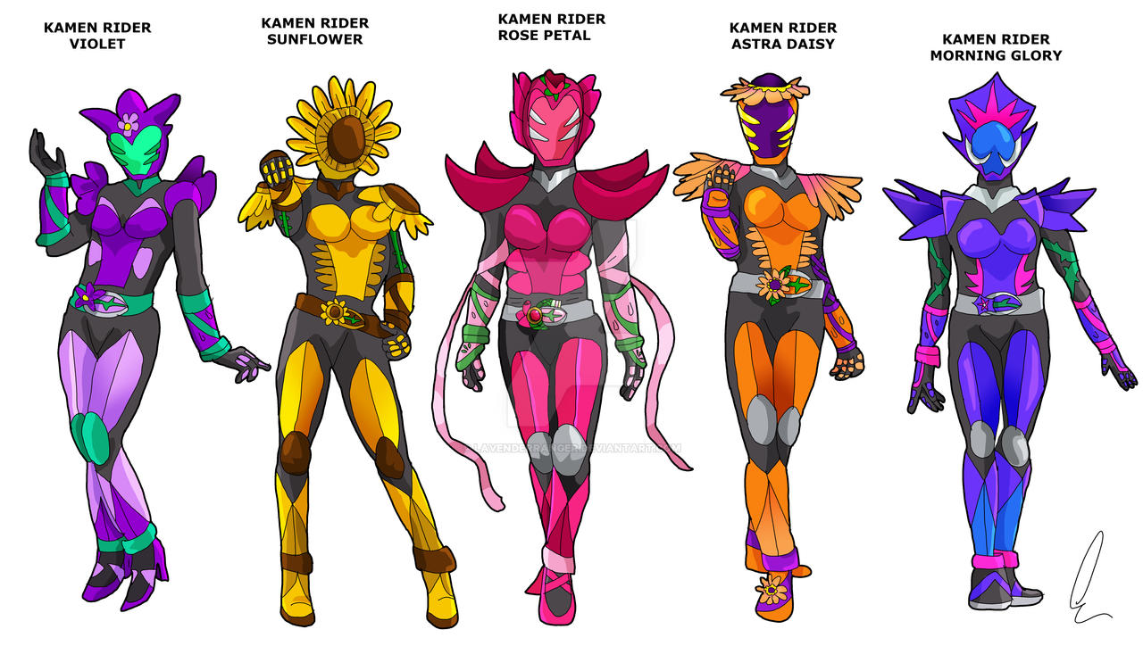 Kamen Rider Rose Petal and Riders by LavenderRanger on DeviantArt