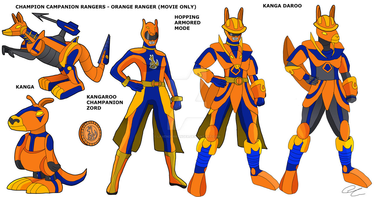 Orange Ranger and Kangaroo Champanion Zord by LavenderRanger on DeviantArt
