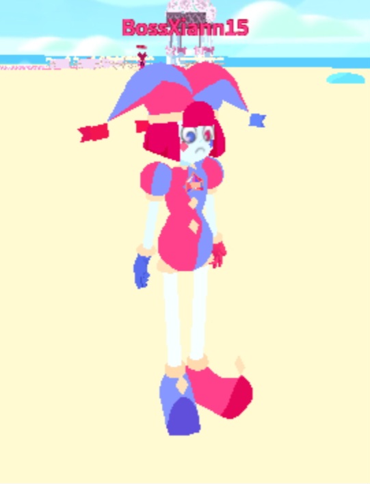 bi-color spinel is pomni by BossXiann15 on DeviantArt